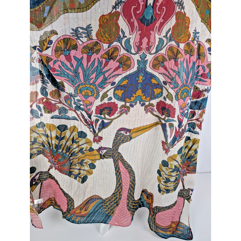 Aratta Silent Journey Anthropologie Kimono Fields of Happiness Birds Colorful - Picture 6 of 11